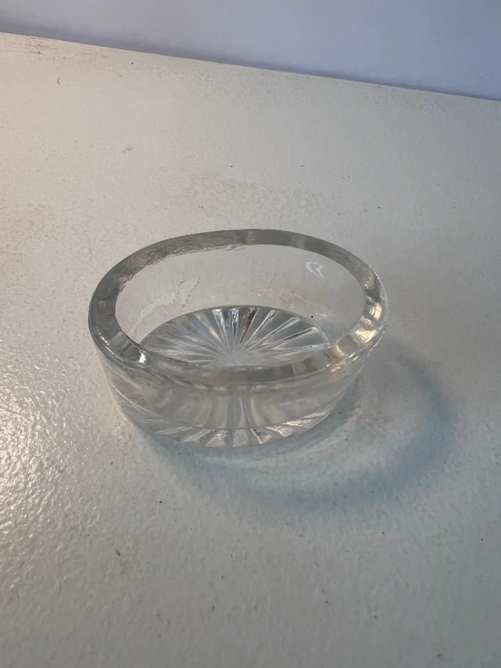 Vintage Clear Pressed Glass Oval Salt Cellar
